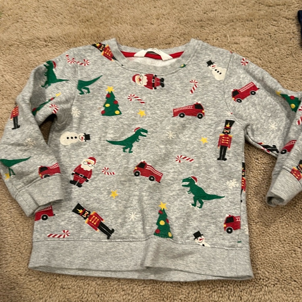 H&M Dino and Santa holiday sweatshirt
